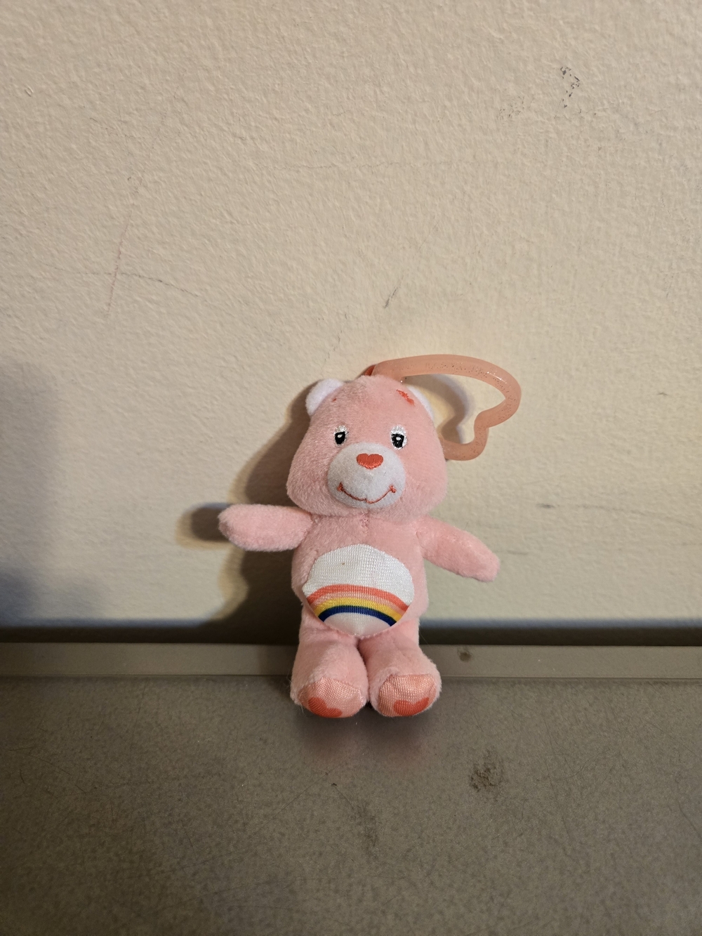 Vintage 2005 Burger King Care Bears"Cheer Bear Plush Keychain Backpack Clip